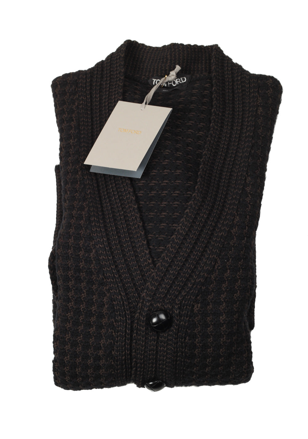 TOM FORD Black Button Cardigan Size 48 / 38R U.S. In Cashmere Cotton