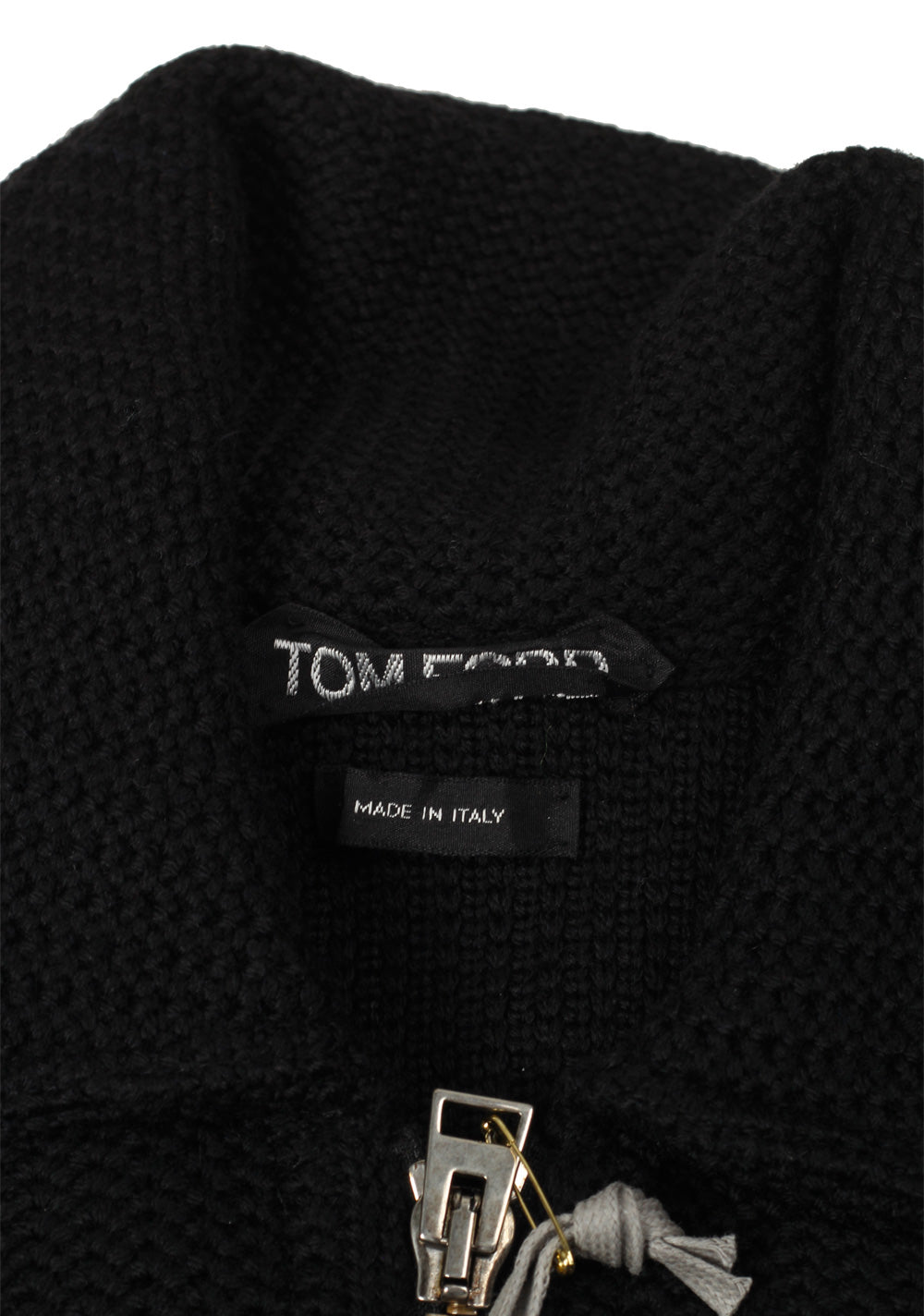 TOM FORD Black Suede Zipper Cardigan Size 48 / 38R U.S. In Wool