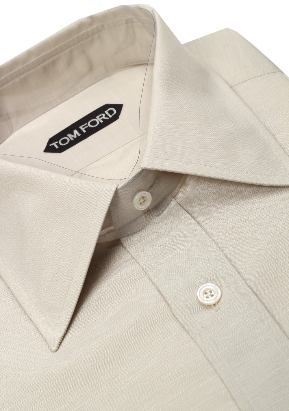 TOM FORD Solid Beige Shirt Size 40 / 15,75 U.S.