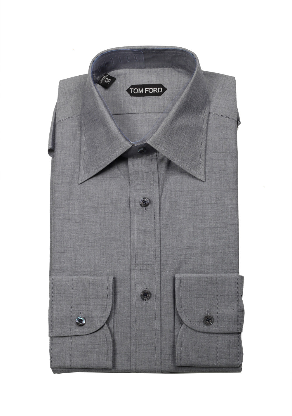 TOM FORD Solid Gray Dress Shirt Size 40 / 15,75 U.S.