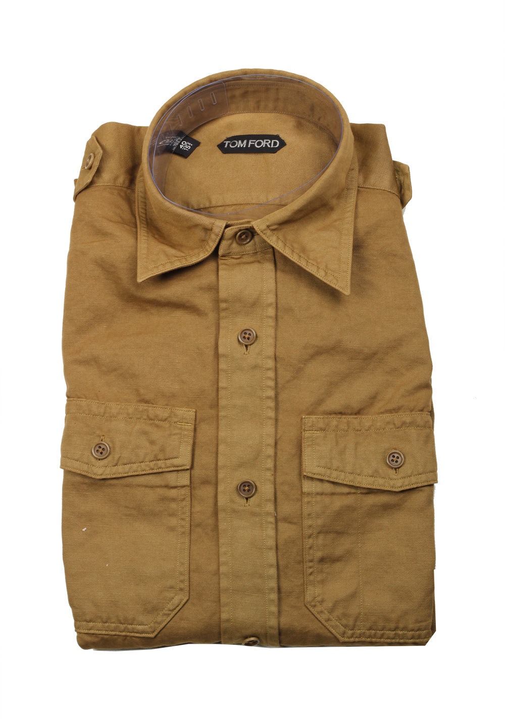 TOM FORD Solid Green Casual Shirt Size 40 / 15,75 U.S.