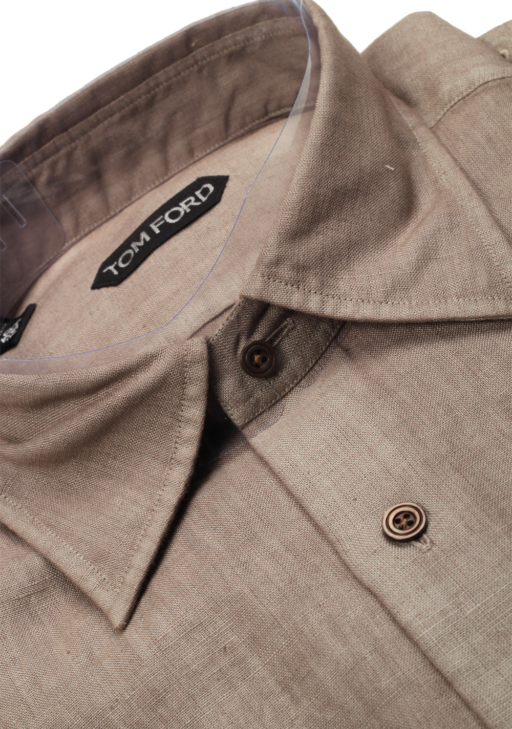 TOM FORD Solid Brown Casual Shirt Size 40 / 15,75 U.S.