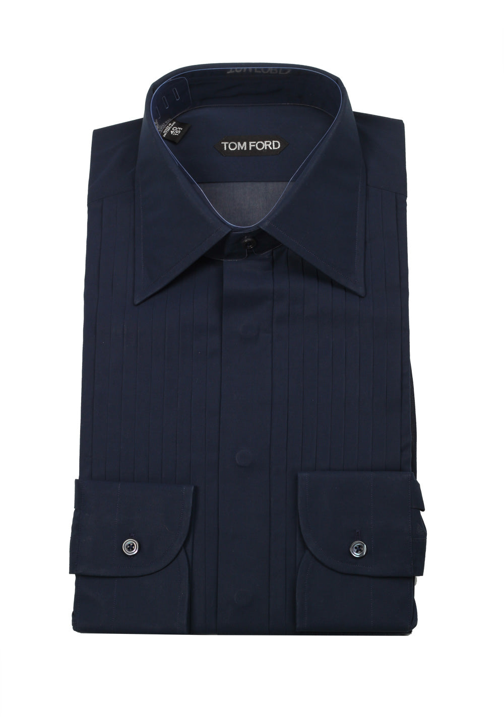 TOM FORD Solid Navy Tuxedo Shirt Size 40 / 15,75 U.S.
