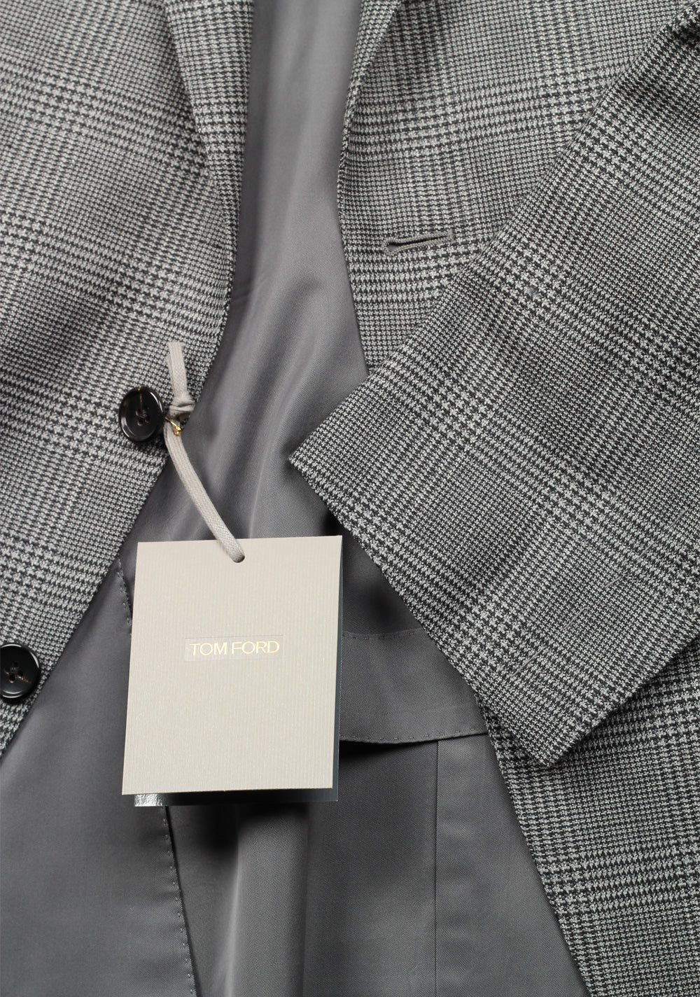TOM FORD O'Connor Gray Checked Suit Size 46 / 36R U.S. Fit Y