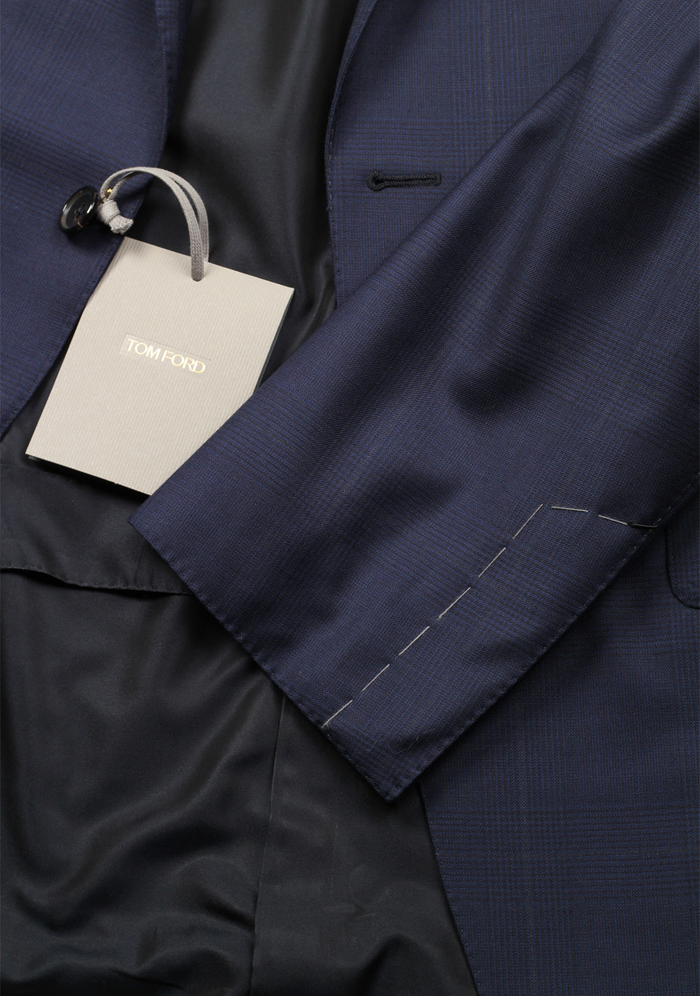 TOM FORD O'Connor Checked Blue Suit Size 48 / 38R U.S. Wool Fit Y