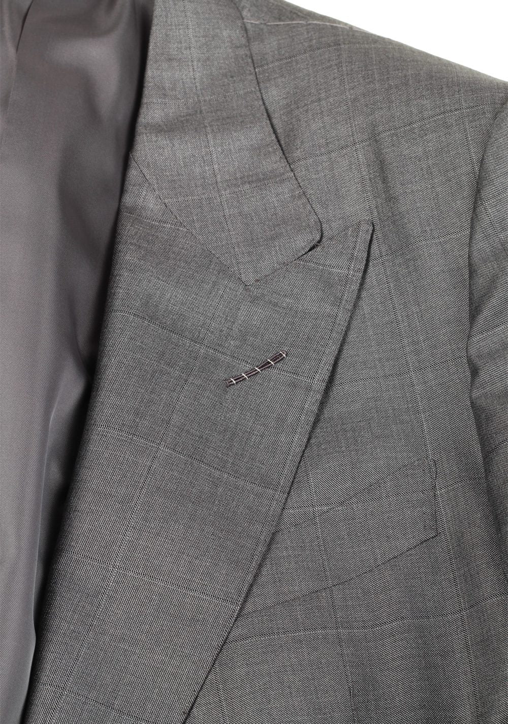 TOM FORD Shelton Checked Gray Suit Size 54 / 44R U.S. Silk Wool