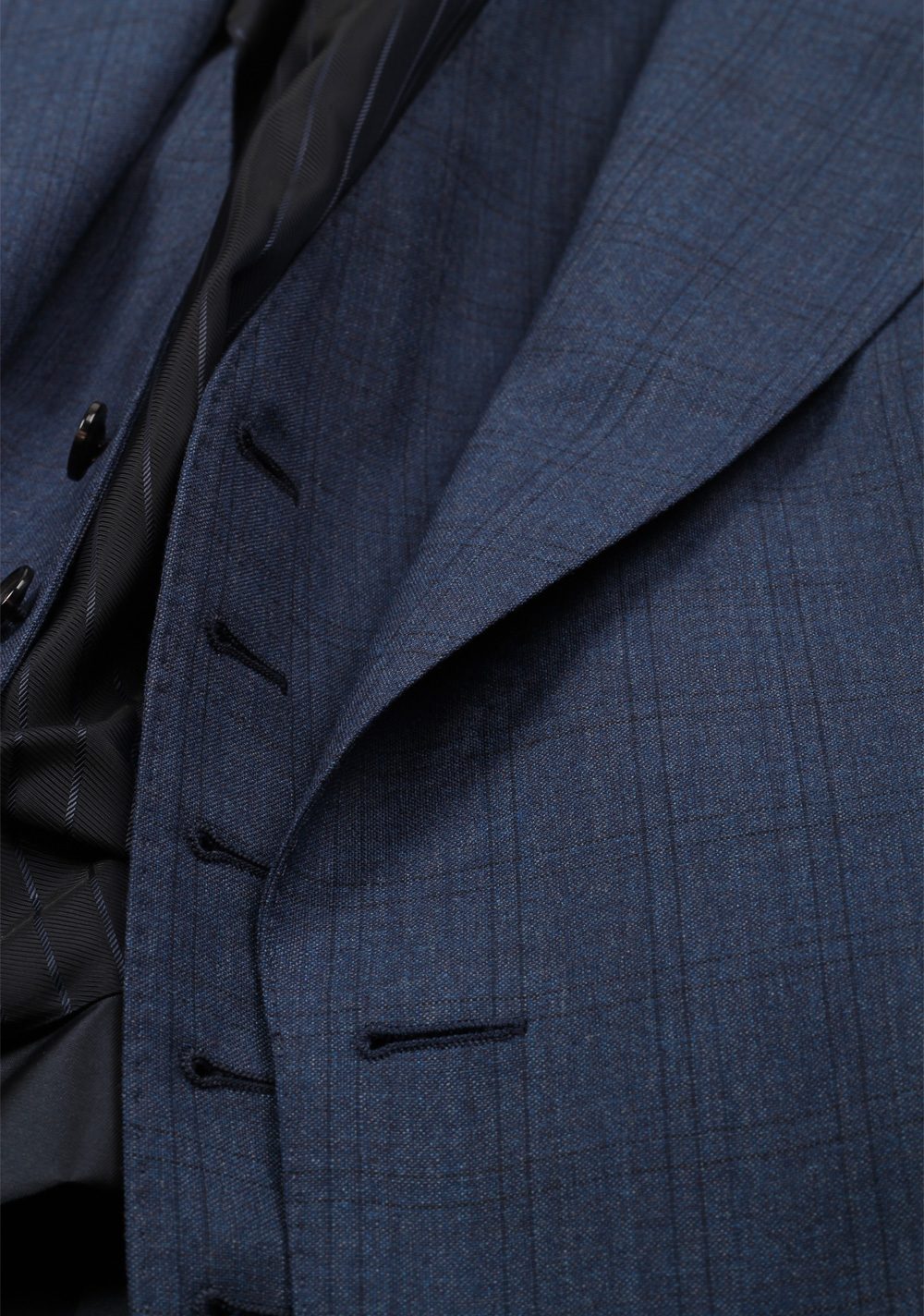 TOM FORD Windsor Checked Blue 3 Piece Suit Size 56C / 46S U.S. Wool Fit A