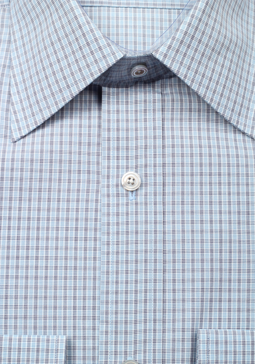 TOM FORD Checked White Blue Dress Shirt Size 40 / 15,75 U.S.