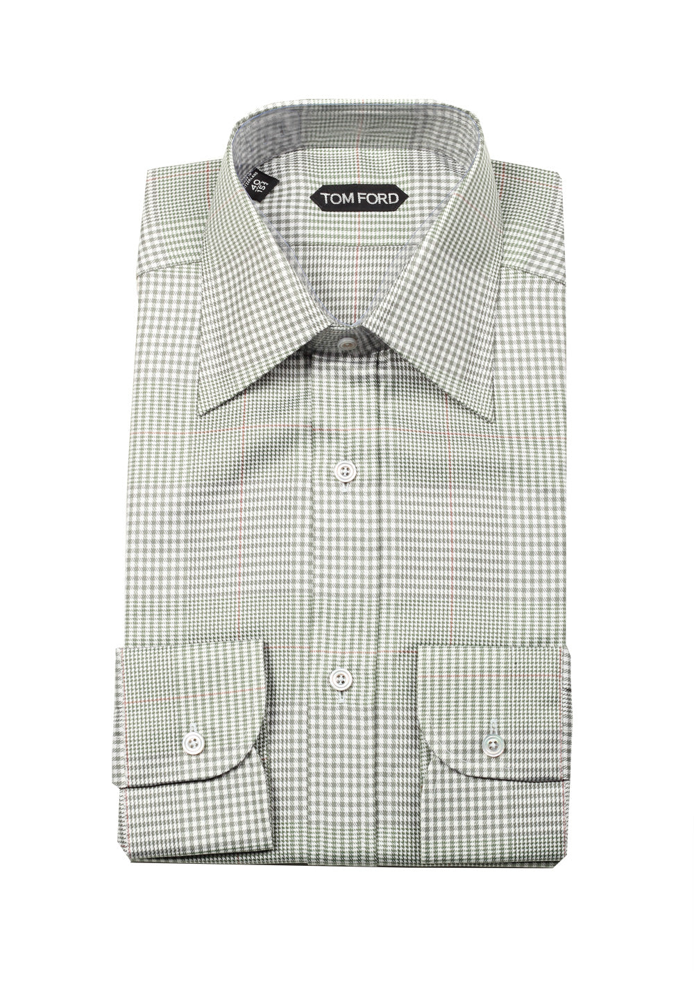 TOM FORD Checked Green Dress Shirt Size 40 / 15,75 U.S.