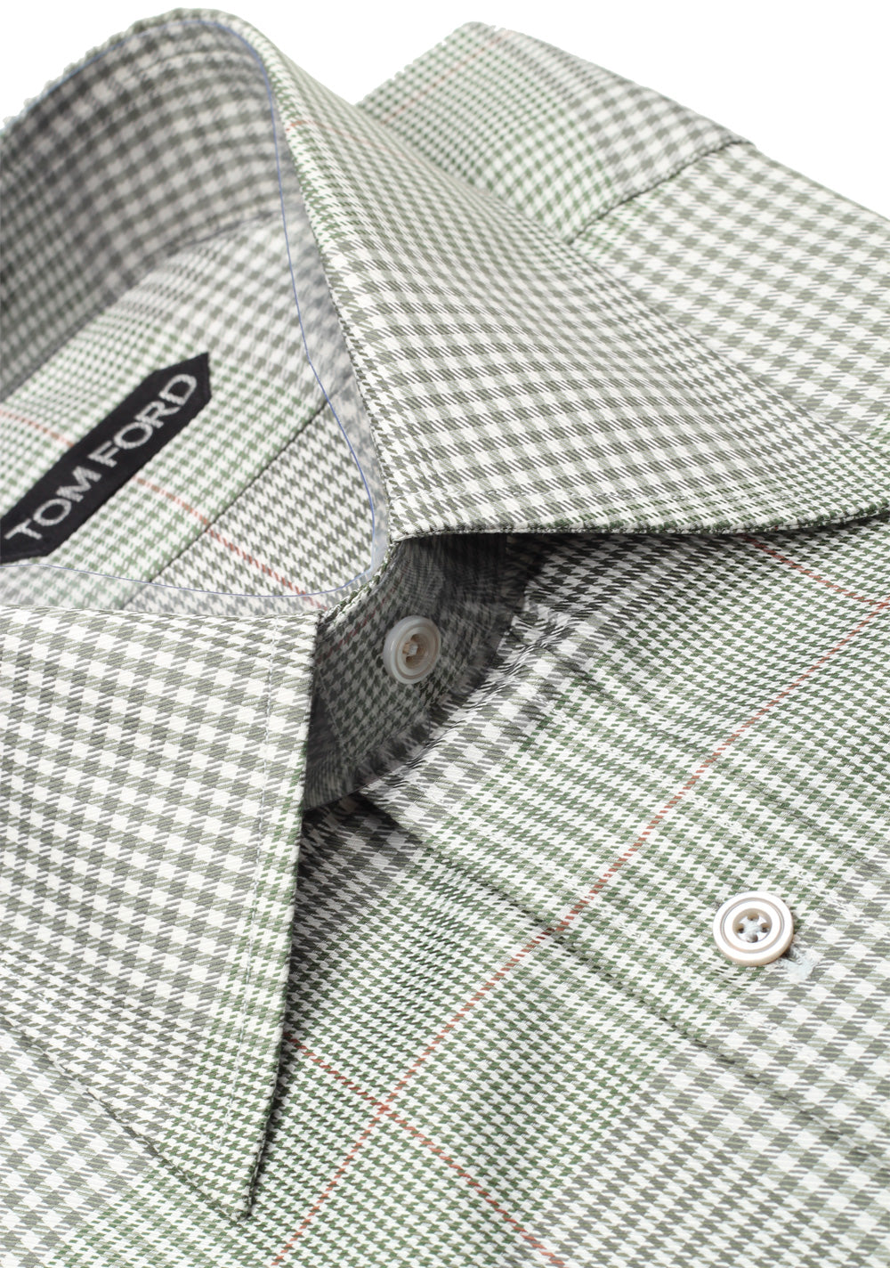 TOM FORD Checked Green Dress Shirt Size 40 / 15,75 U.S.