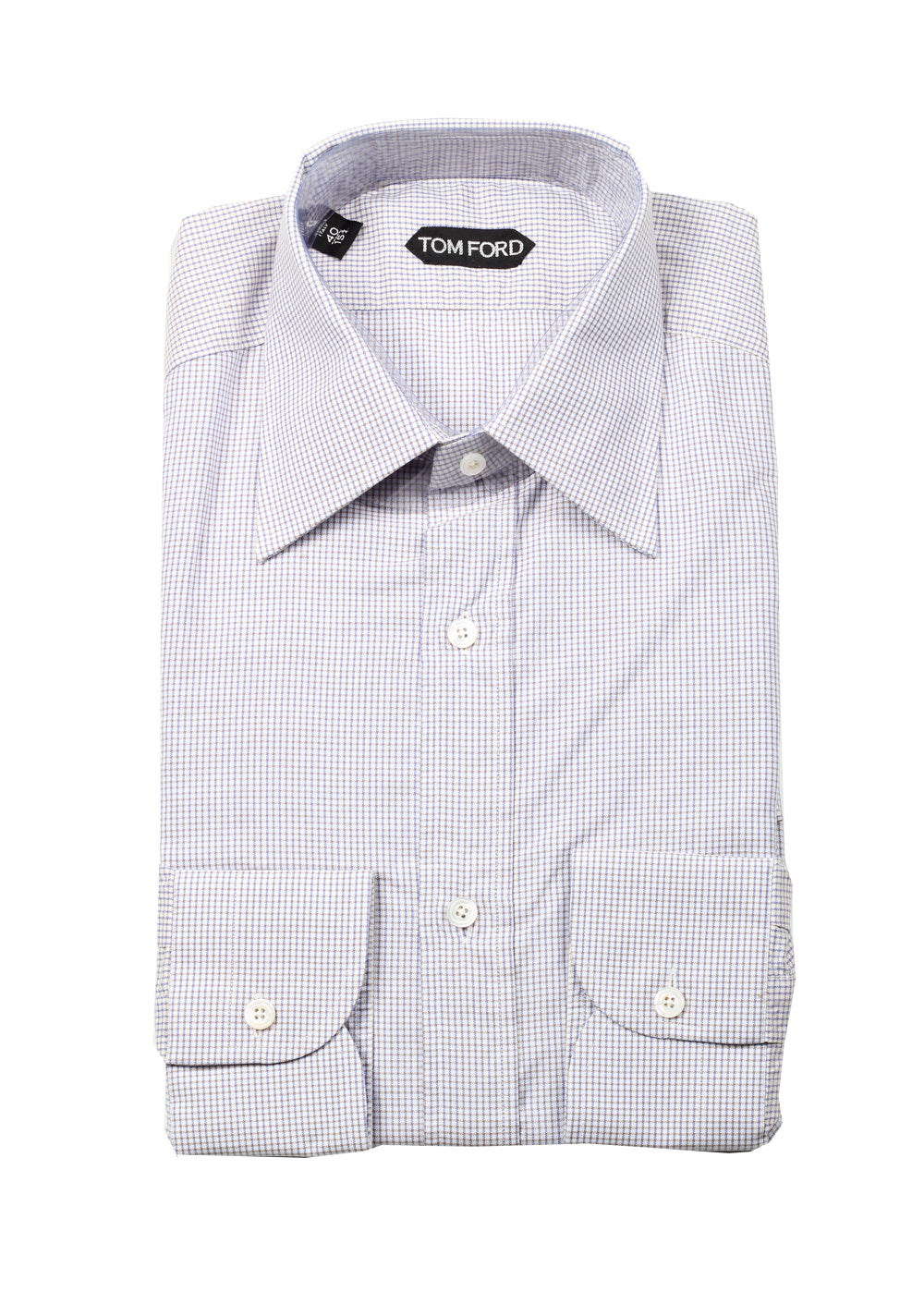 TOM FORD Checked Purple Dress Shirt Size 40 / 15,75 U.S.