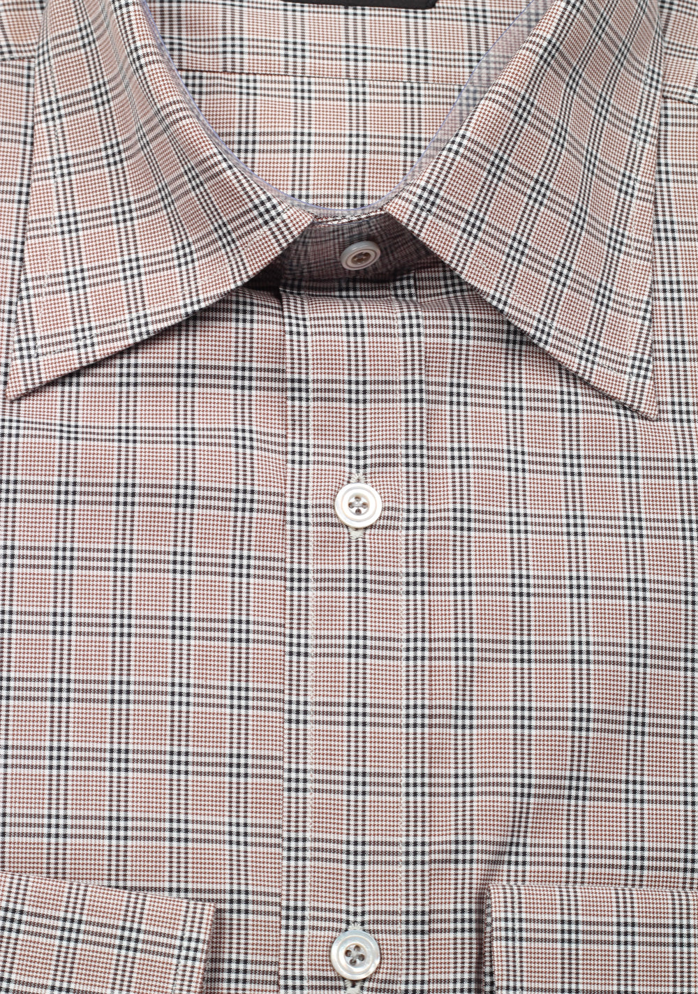TOM FORD Checked Brown Dress Shirt Size 40 / 15,75 U.S.