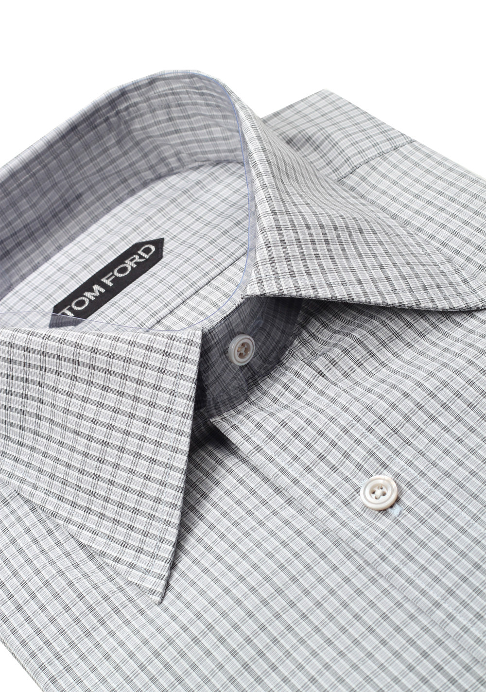 TOM FORD Checked Gray Dress Shirt Size 40 / 15,75 U.S.