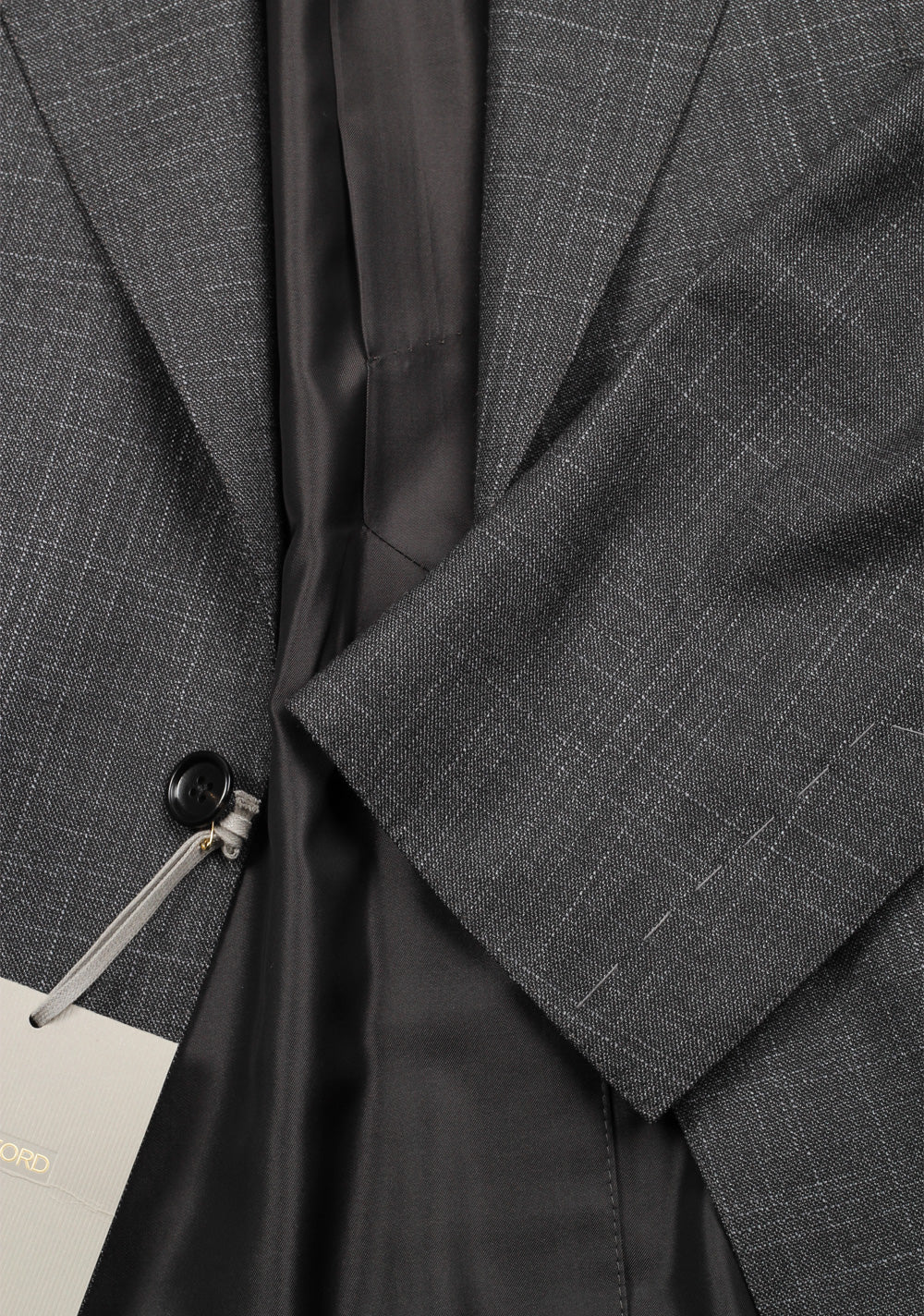 TOM FORD Shelton Checked Gray Suit Size 54 / 44R U.S. In Wool Silk