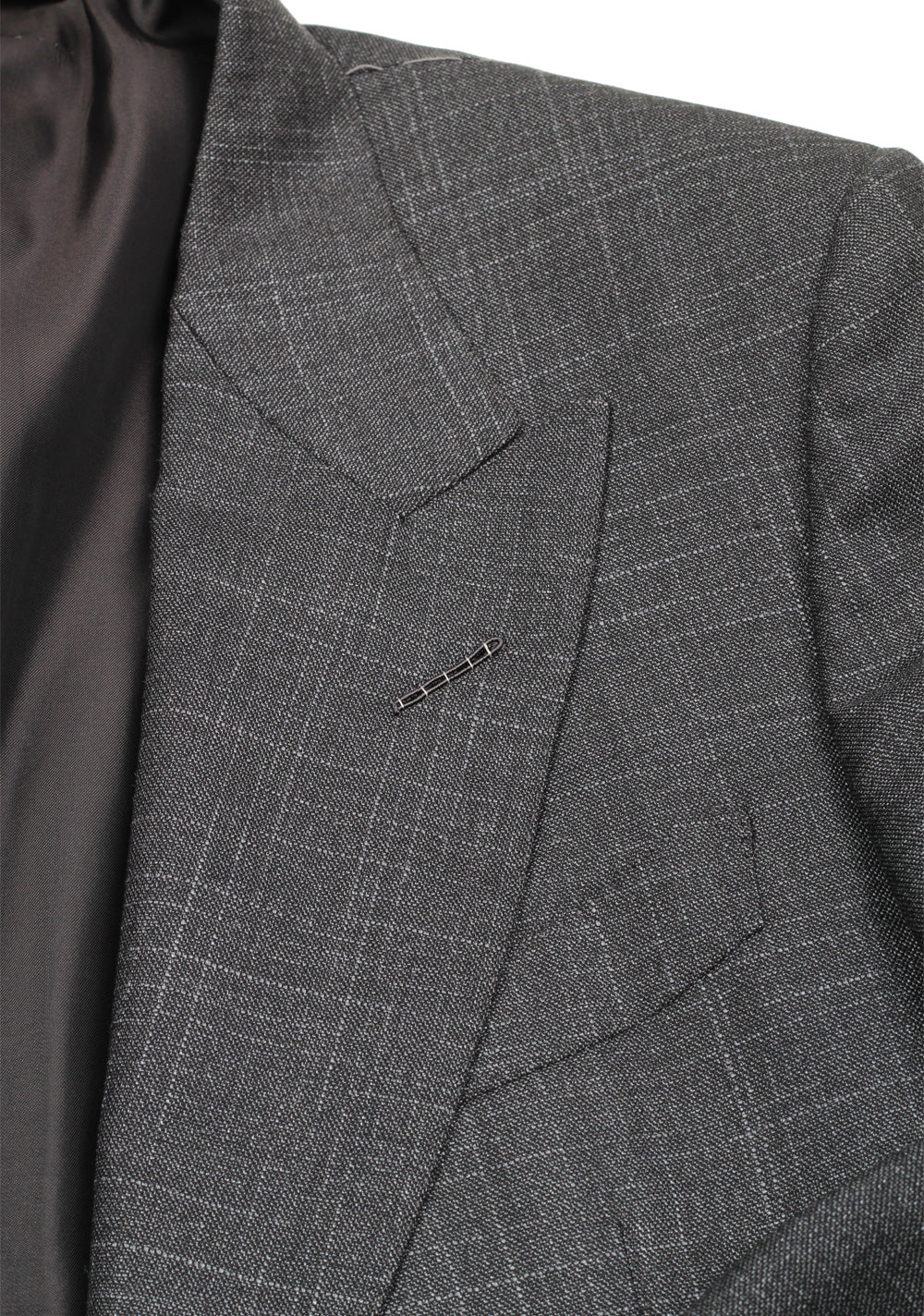 TOM FORD Shelton Checked Gray Suit Size 54 / 44R U.S. In Wool Silk