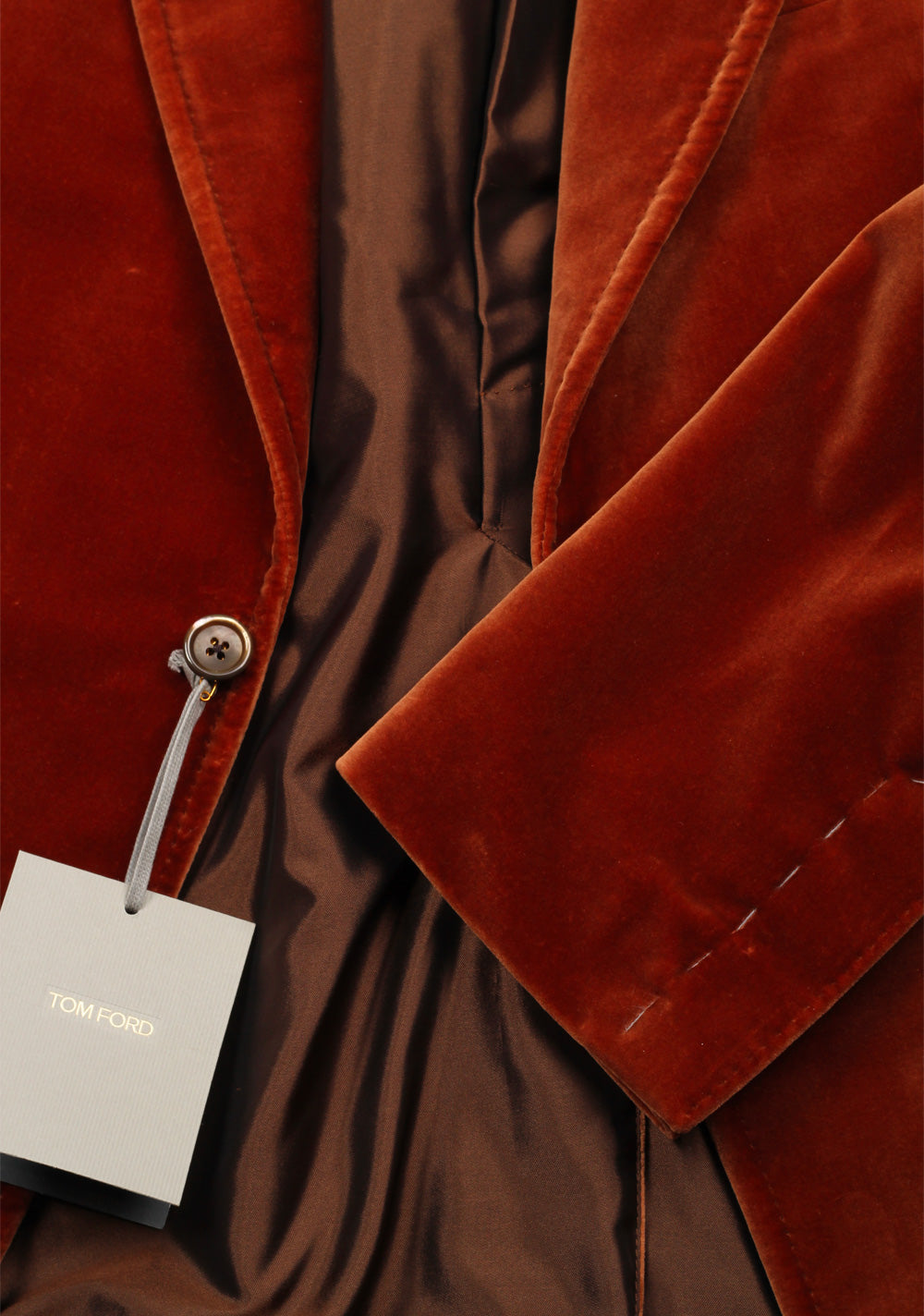 TOM FORD Shelton Velvet Brown Sport Coat Size 50 / 40R U.S. Cotton