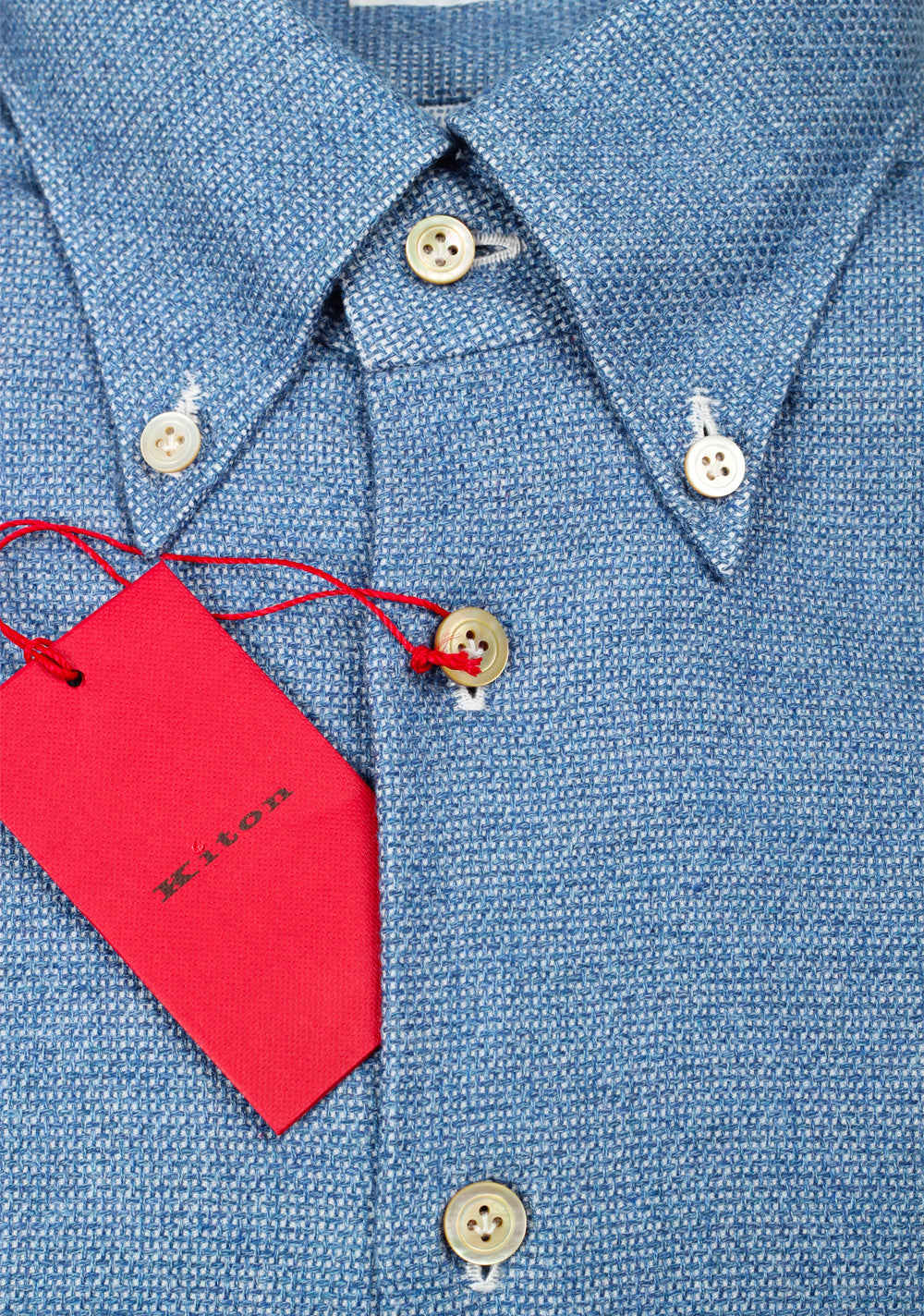 Kiton Solid Blue Button Down Shirt 42 / 16,5 U.S.