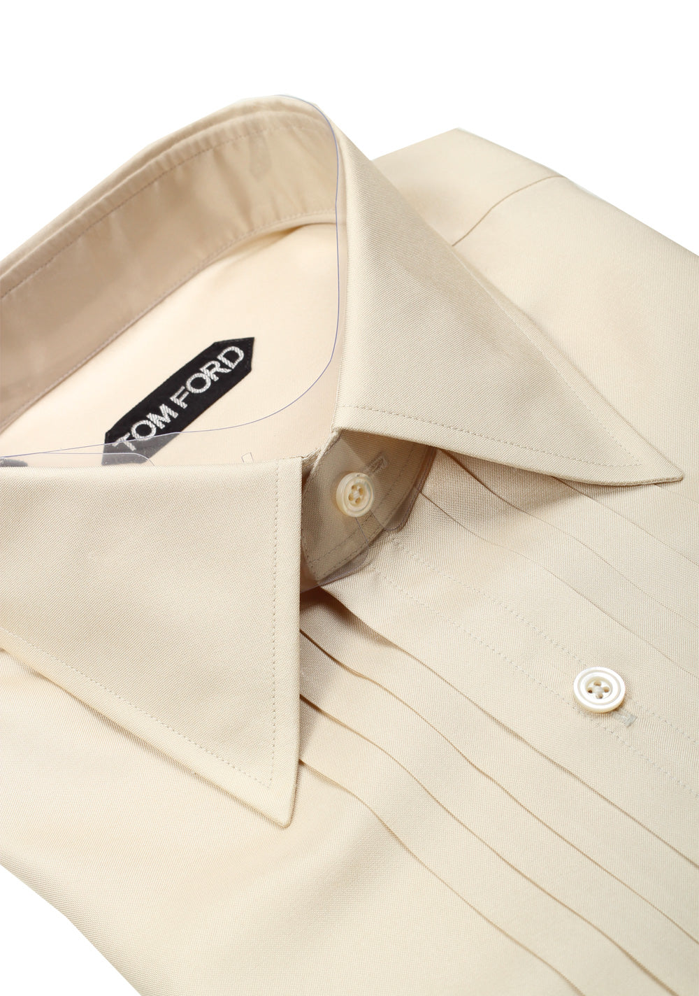 TOM FORD Solid Off White Charmeuse Evening Tuxedo Shirt Size 39 / 15,5 U.S.
