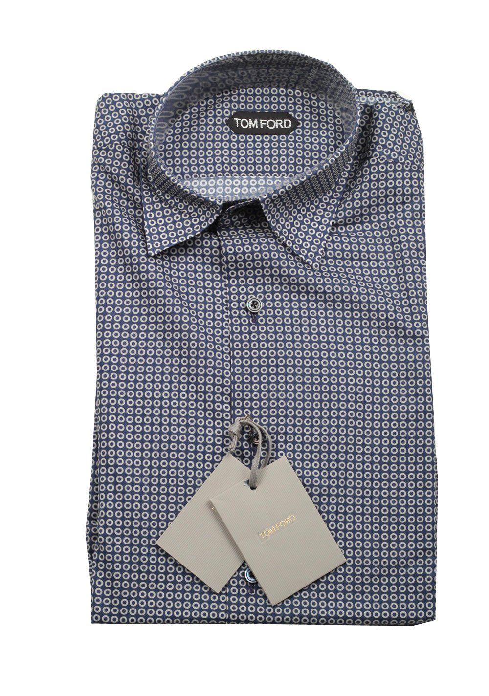 TOM FORD Patterned Blue Dress Shirt Size 39 / 15,5 U.S.