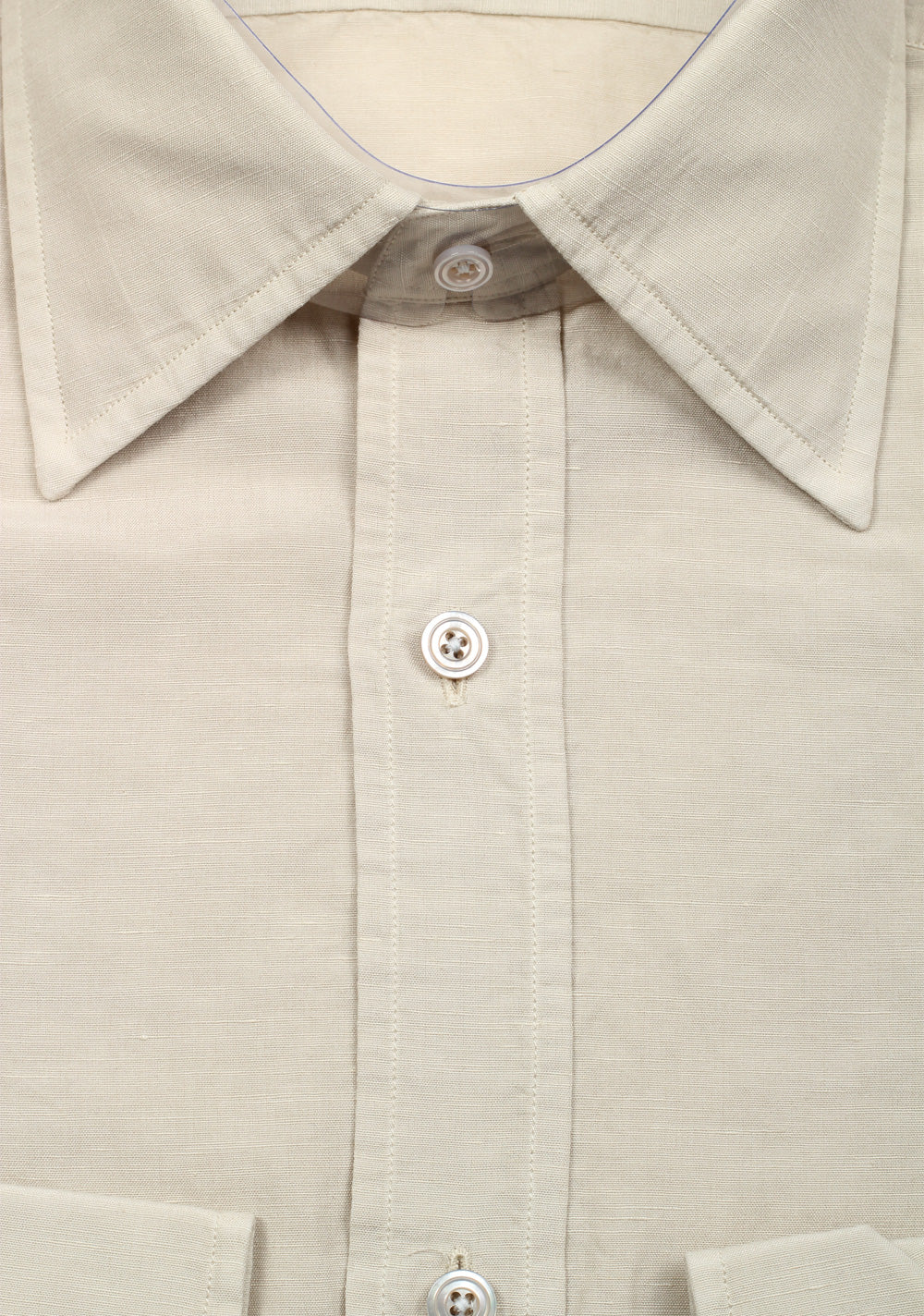 TOM FORD Solid Off White Dress Shirt Size 40 / 15,75 U.S. In Linen