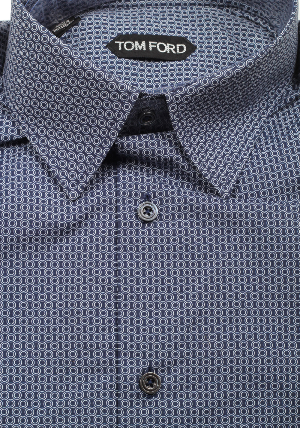 TOM FORD Patterned White Blue Dress Shirt Size 40 / 15,75 U.S.