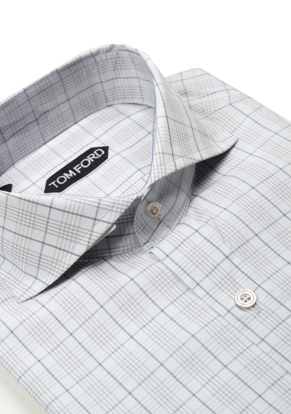 TOM FORD Checked Gray Dress Shirt Size 40 / 15,75 U.S.