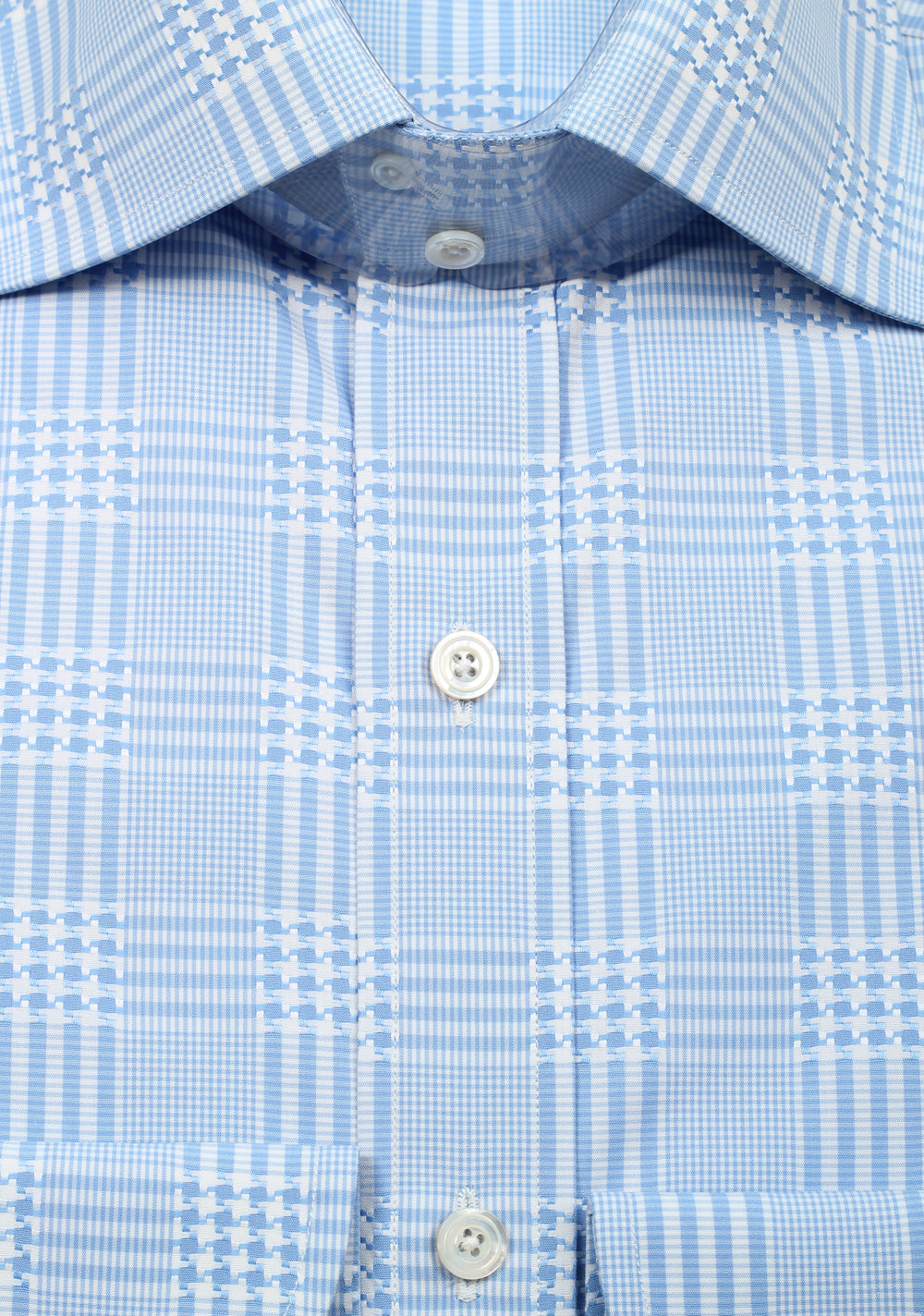 TOM FORD Checked White Blue Dress Shirt Size 40 / 15,75 U.S.