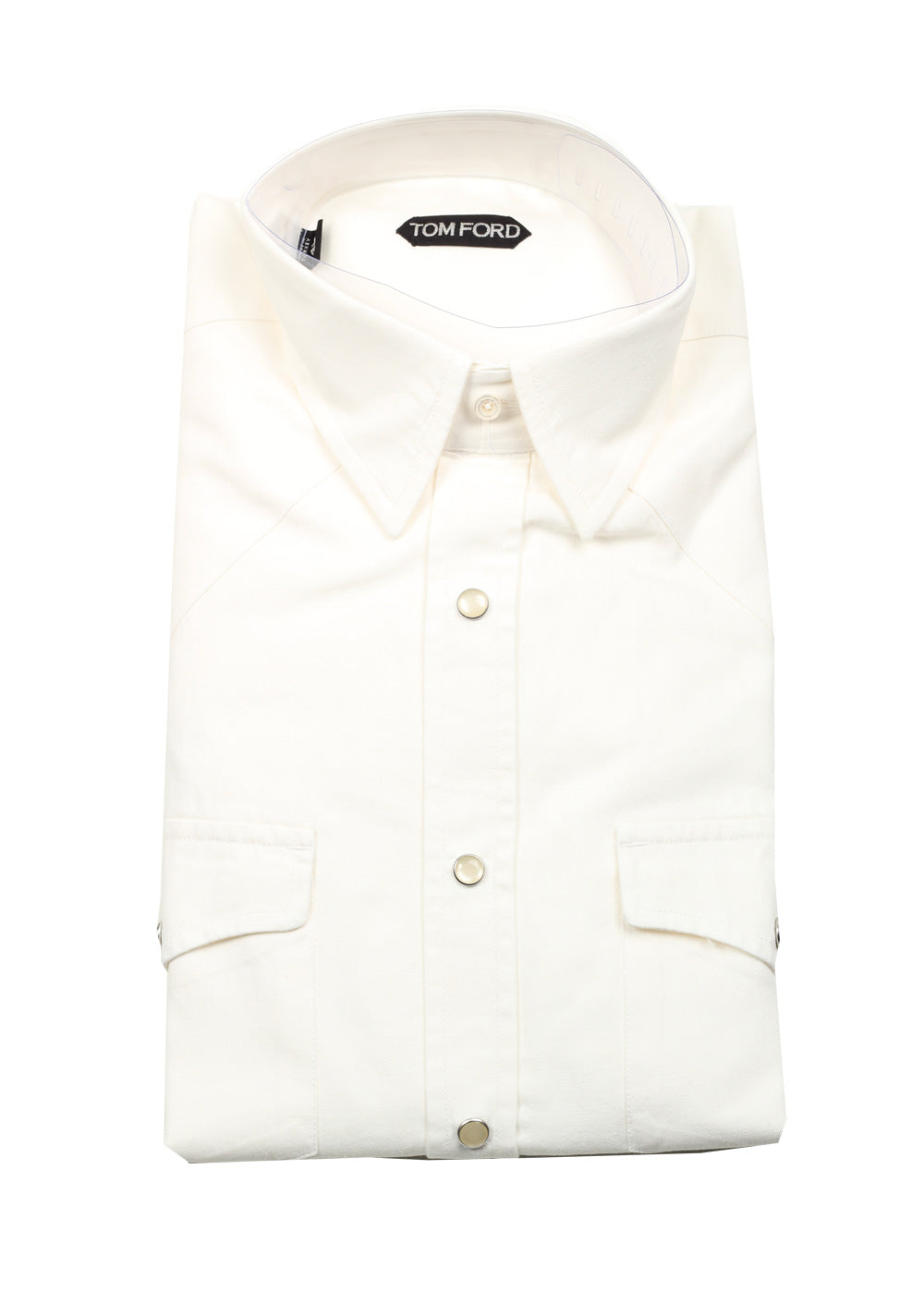 TOM FORD Solid White Casual Shirt Size 41 / 16 U.S.