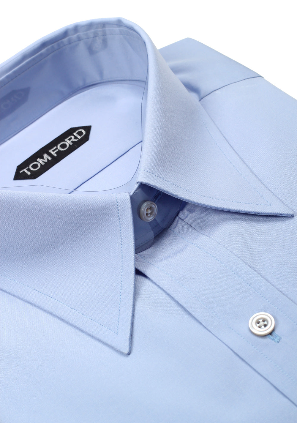 TOM FORD Solid Blue Dress Shirt Size 41 / 16 U.S.