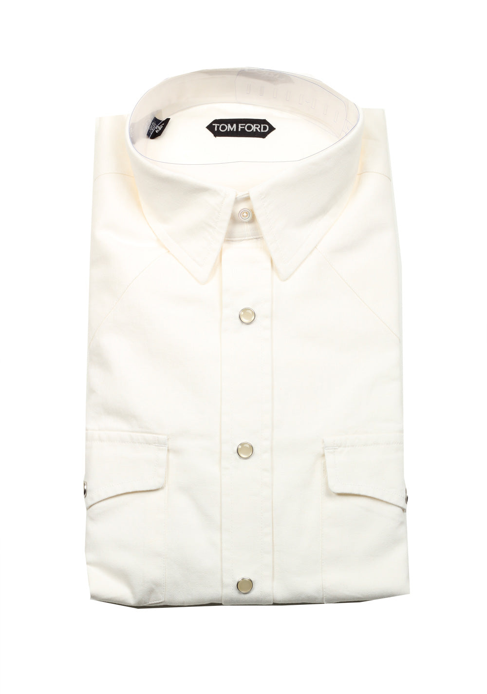 TOM FORD Solid White Casual Shirt Size 42 / 16,5 U.S.