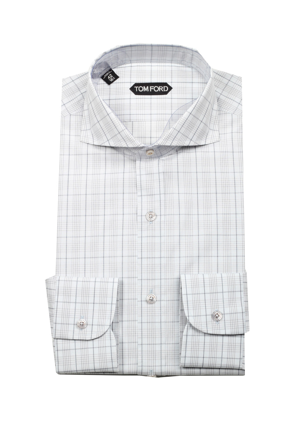 TOM FORD Checked Gray Dress Shirt Size 42 / 16,5 U.S.