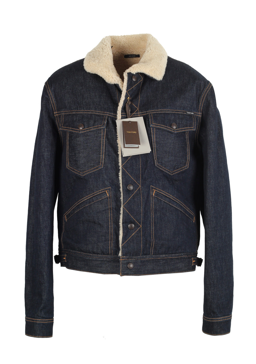 TOM FORD Denim Jacket with Shearling Lining Size 56 / 46R