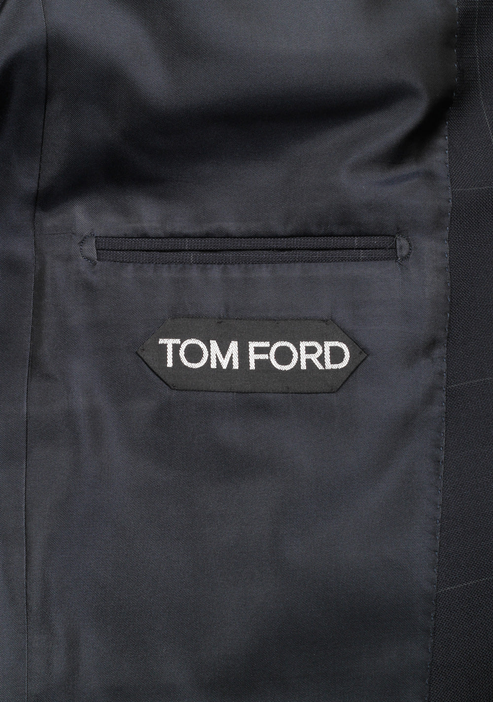 TOM FORD Shelton Checked Blue 3 Piece Suit Size 48C / 38S U.S. In Wool Mohair