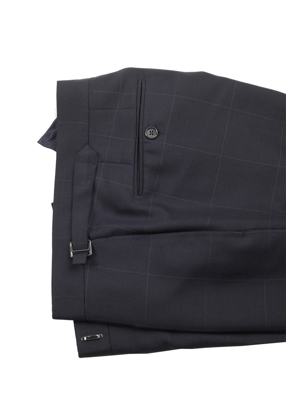 TOM FORD Shelton Checked Blue 3 Piece Suit Size 48C / 38S U.S. In Wool Mohair