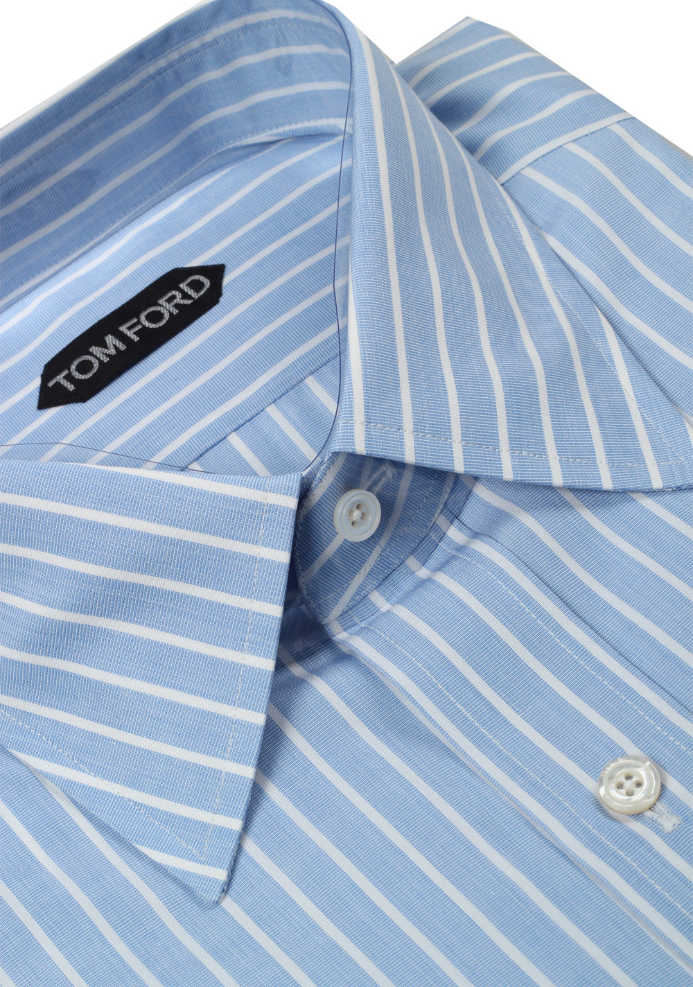 TOM FORD Striped Blue White Dress Shirt Size 43 / 17 U.S. Classic Fit