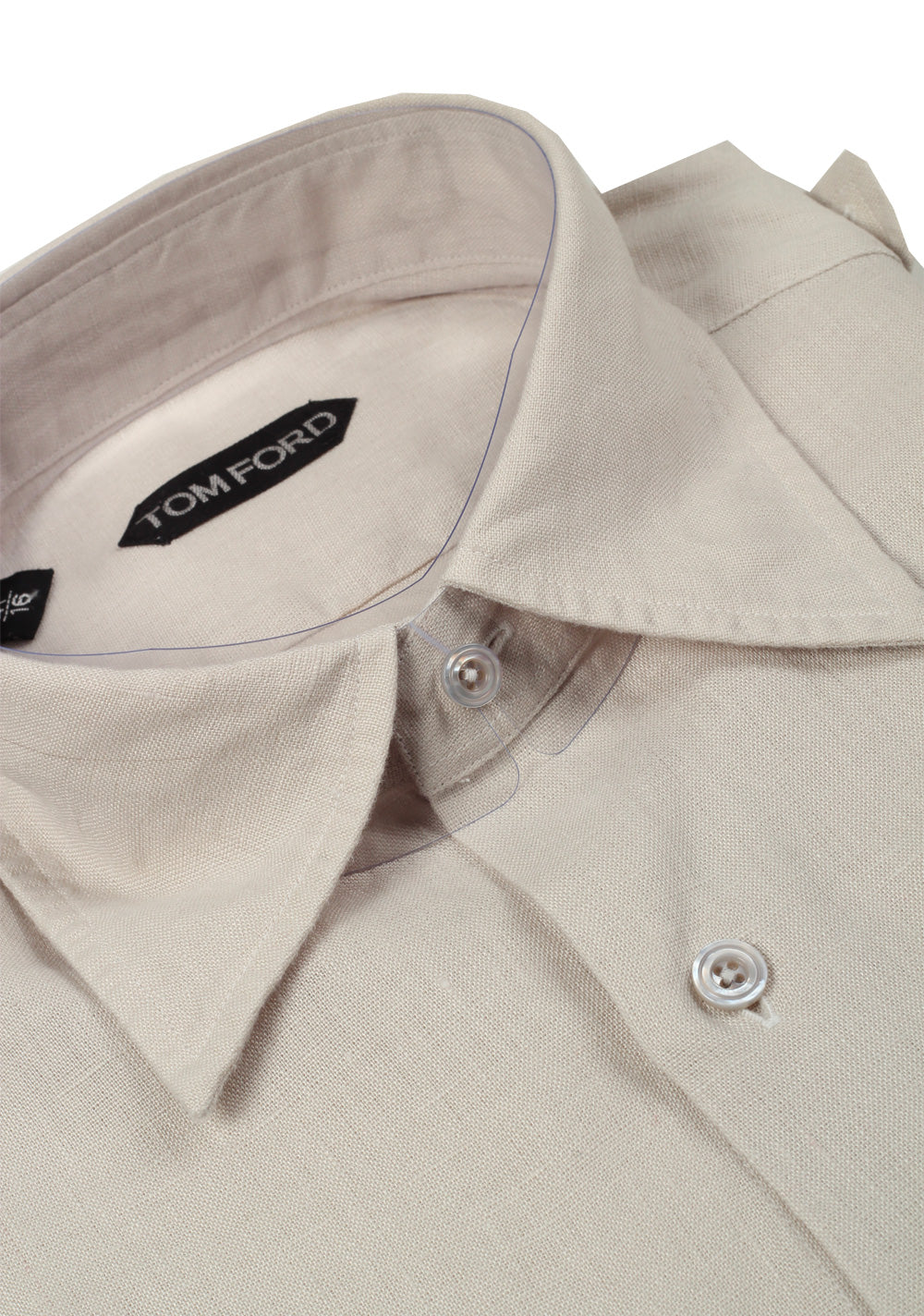 TOM FORD Solid Beige Casual Shirt Size 41 / 16 U.S.