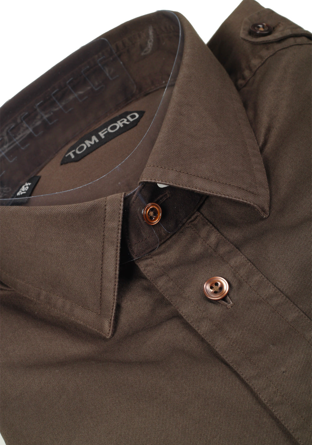 TOM FORD Solid Brown Casual Shirt Size 40 / 15,75 U.S.