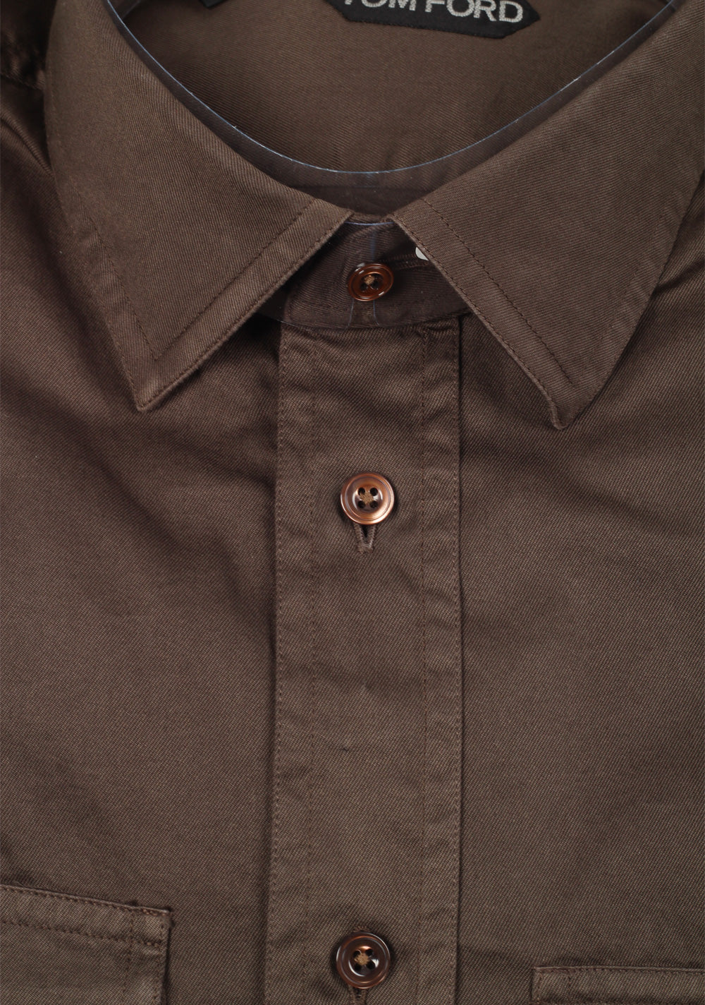 TOM FORD Solid Brown Casual Shirt Size 40 / 15,75 U.S.