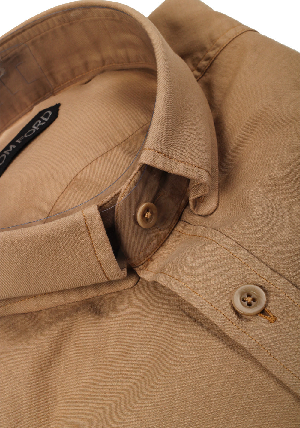TOM FORD Solid Beige Casual Shirt Size 39 / 15,5 U.S.