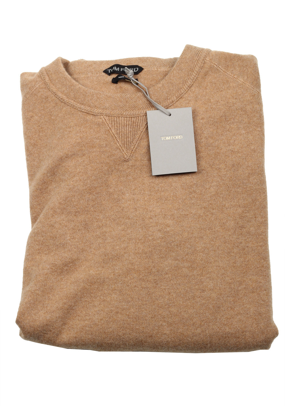 TOM FORD Camel Crew Neck Sweater Size 58 / 48R U.S. In Cashmere