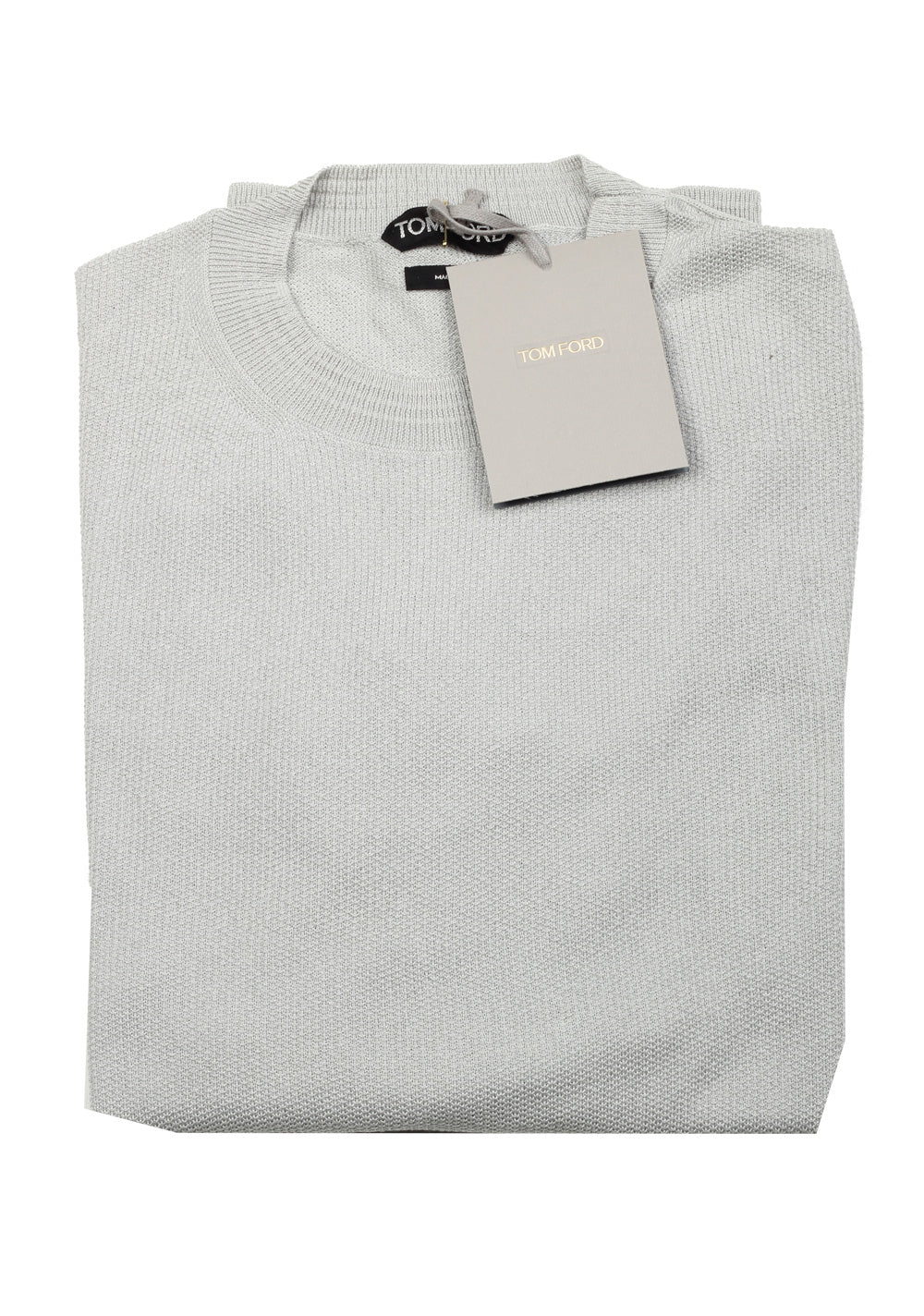 TOM FORD Gray Crew Neck Sweater Size 48 / 38R U.S. In Cotton