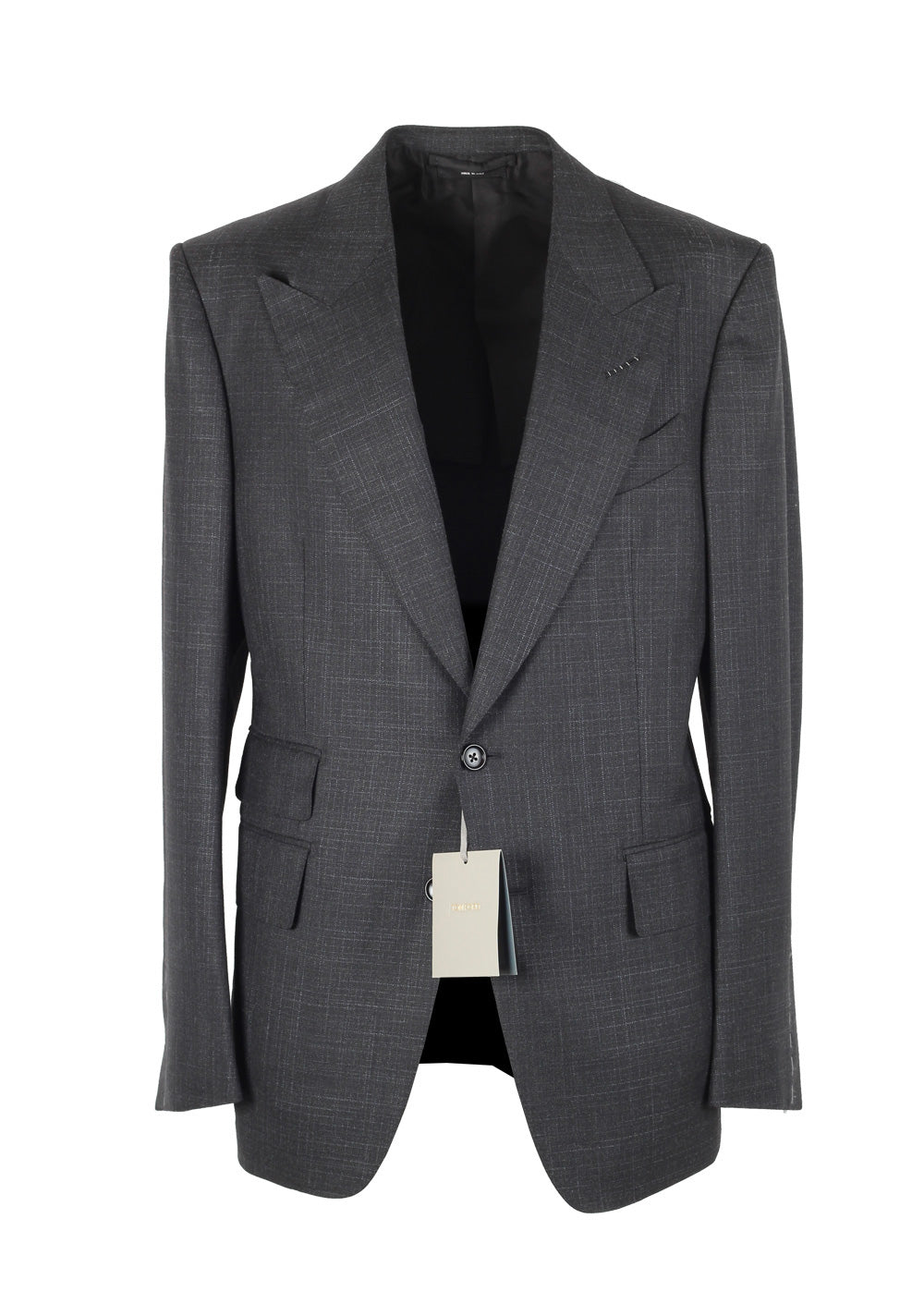 TOM FORD Shelton Checked Gray Suit Size 48 / 38R U.S. In Wool Silk