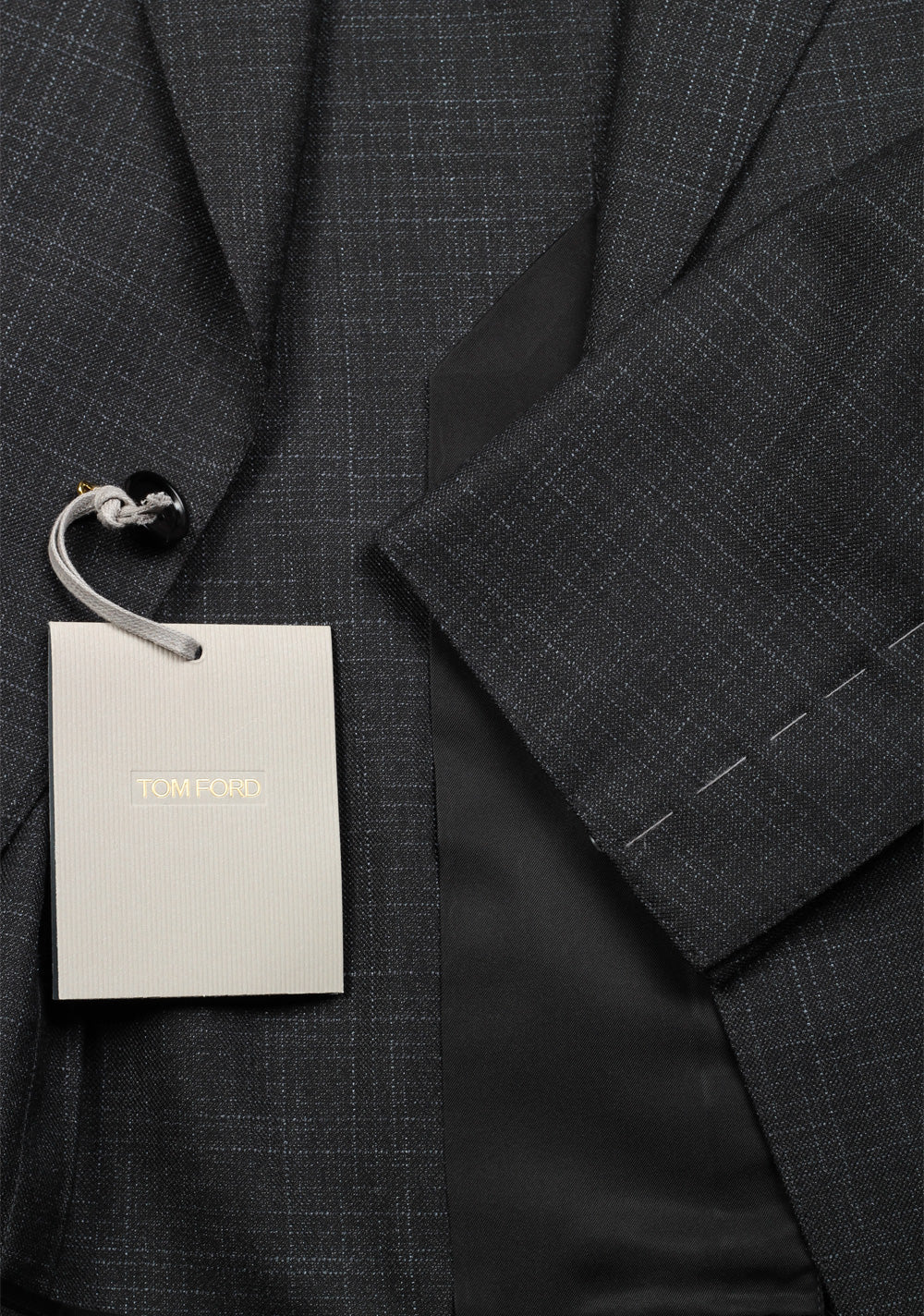 TOM FORD Shelton Checked Gray Suit Size 48 / 38R U.S. In Wool Silk