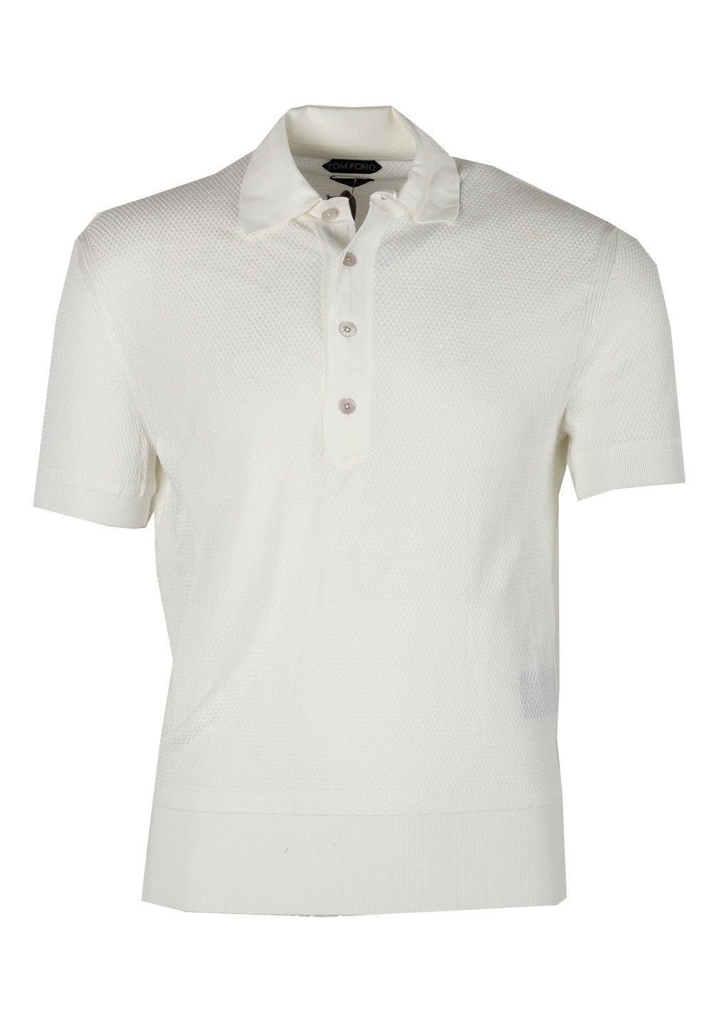 TOM FORD White Short Sleeve Polo Shirt Size 48 / 38R U.S.