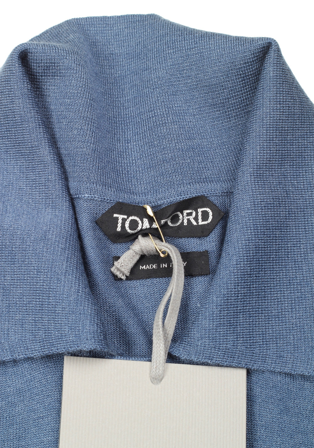 TOM FORD Blue Long Sleeve Polo Sweater Size 48 / 38R U.S. In Cashmere Silk