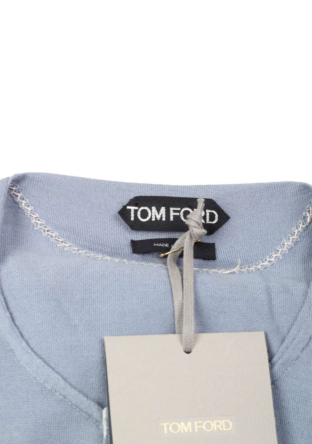 TOM FORD Blue Long Sleeve Henley Sweater Size 48 / 38R U.S. In Cashmere