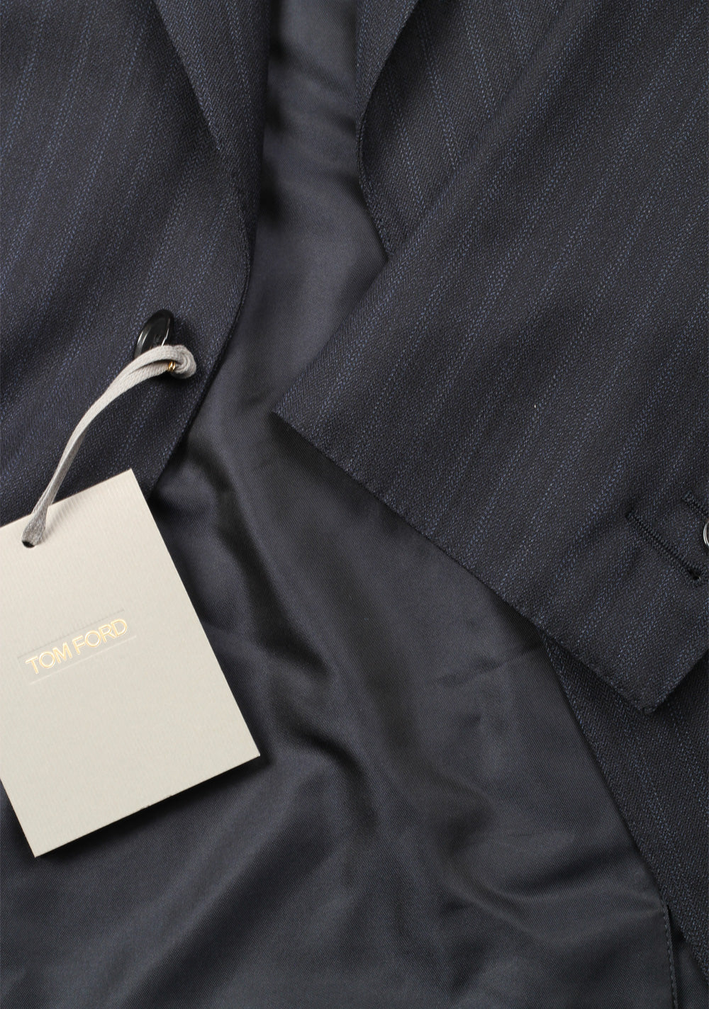 TOM FORD Shelton Striped Blue Suit Size 48 / 38R U.S. In Wool