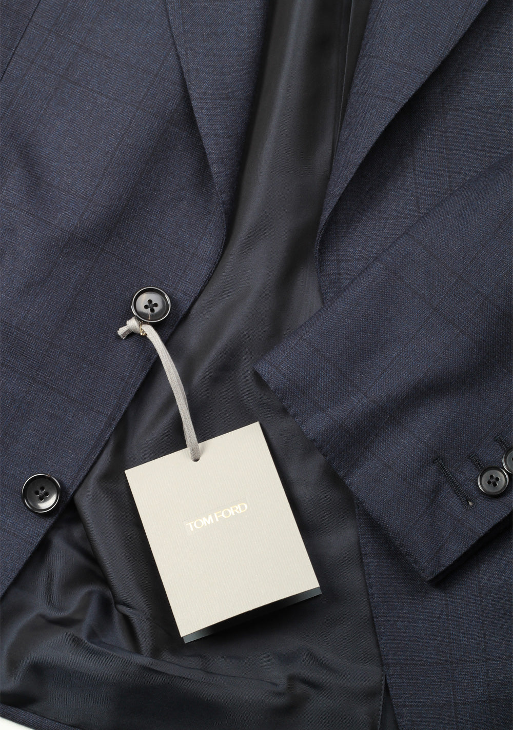 TOM FORD Shelton Checked Blue Suit Size 48 / 38R U.S. In Wool