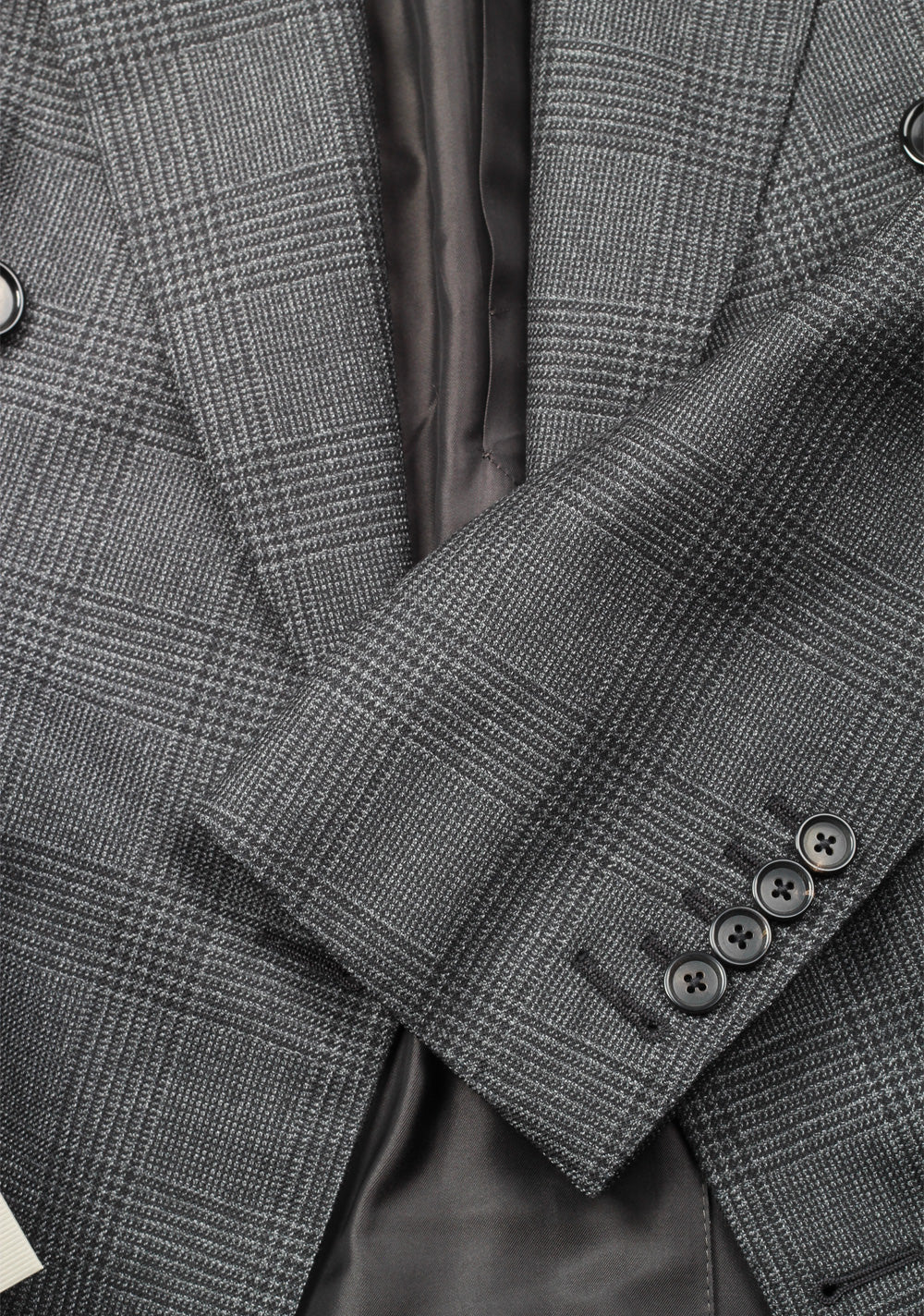 TOM FORD Shelton Checked Double Breasted Gray Suit Size 48 / 38R U.S. In Mohair Wool