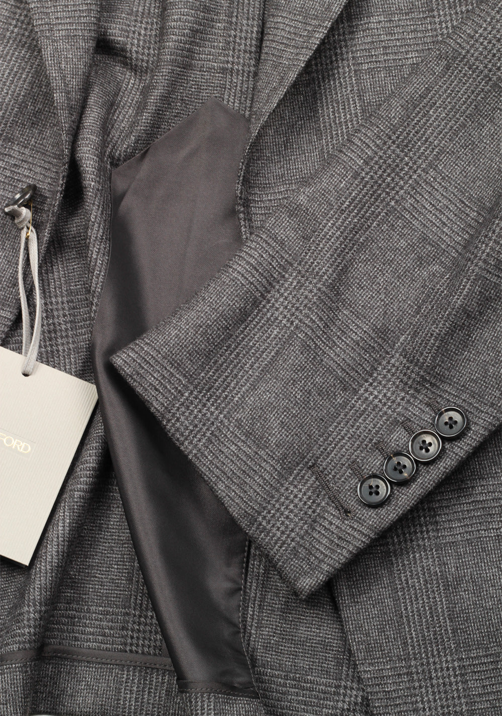 TOM FORD Shelton Checked Gray Sport Coat Size 48 / 38R U.S. In Wool